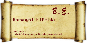 Baronyai Elfrida névjegykártya